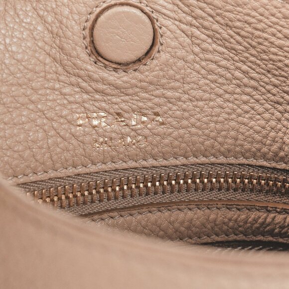 Prada Cammeo Vitello Daino Striped-Crossbody-Strap Hobo - Picture 12 of 13